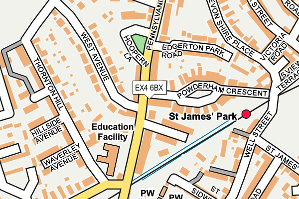 EX4 6BX map - OS OpenMap – Local (Ordnance Survey)