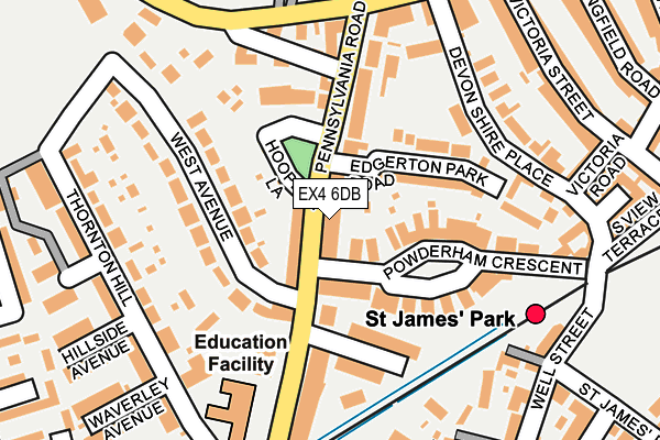 EX4 6DB map - OS OpenMap – Local (Ordnance Survey)