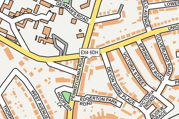 EX4 6DH map - OS OpenMap – Local (Ordnance Survey)