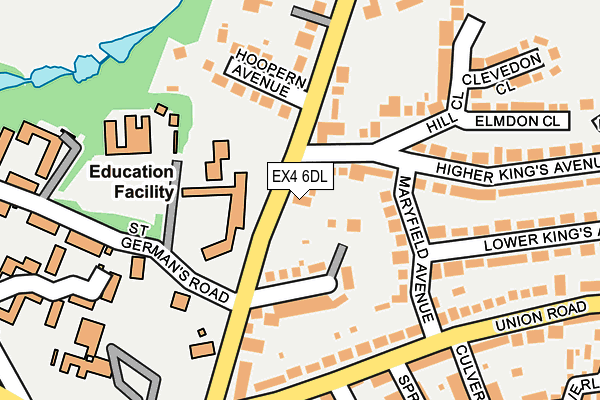 EX4 6DL map - OS OpenMap – Local (Ordnance Survey)