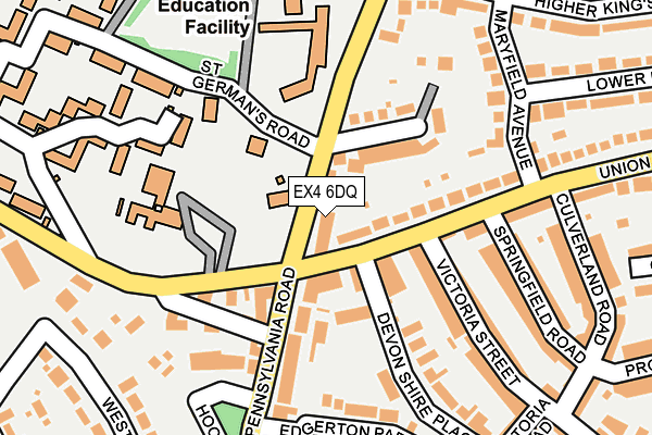 EX4 6DQ map - OS OpenMap – Local (Ordnance Survey)