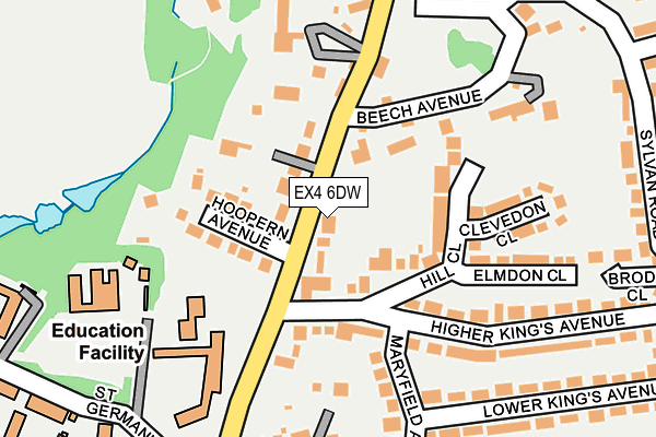 EX4 6DW map - OS OpenMap – Local (Ordnance Survey)