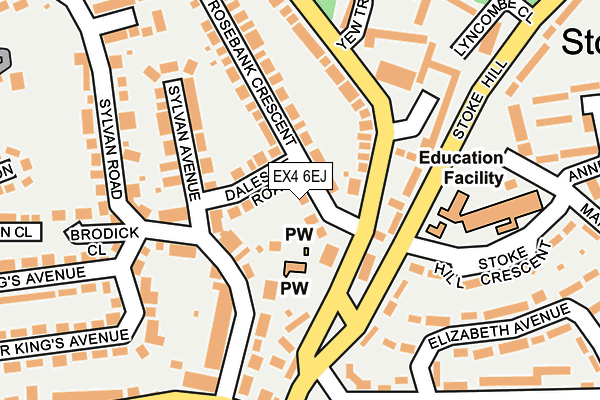 EX4 6EJ map - OS OpenMap – Local (Ordnance Survey)