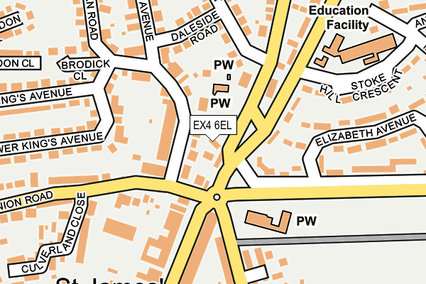 EX4 6EL map - OS OpenMap – Local (Ordnance Survey)