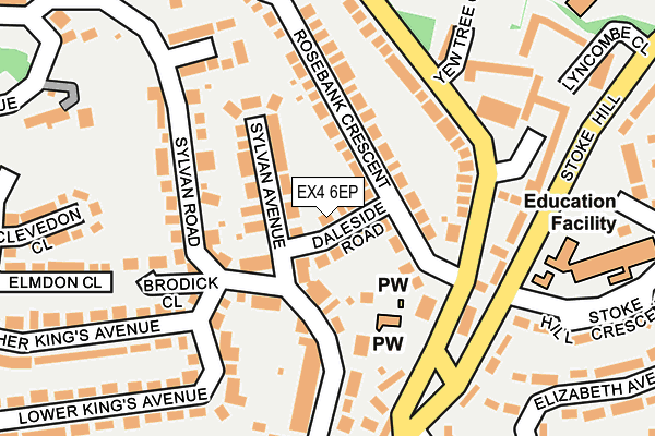 EX4 6EP map - OS OpenMap – Local (Ordnance Survey)
