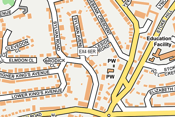 EX4 6ER map - OS OpenMap – Local (Ordnance Survey)