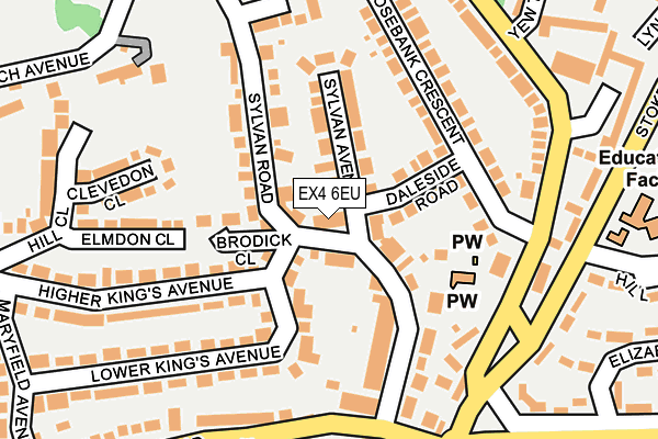 EX4 6EU map - OS OpenMap – Local (Ordnance Survey)
