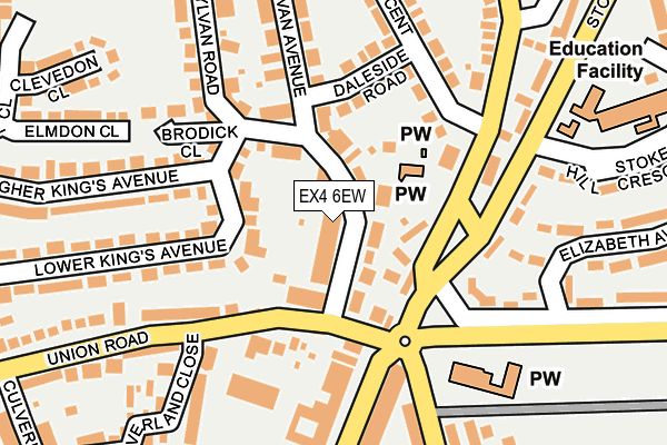 EX4 6EW map - OS OpenMap – Local (Ordnance Survey)
