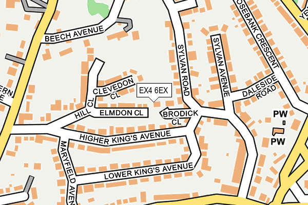 EX4 6EX map - OS OpenMap – Local (Ordnance Survey)