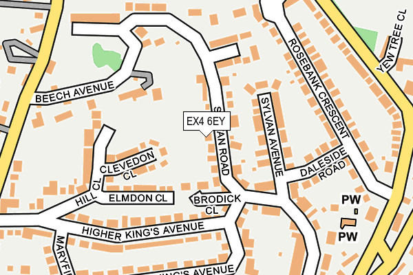EX4 6EY map - OS OpenMap – Local (Ordnance Survey)
