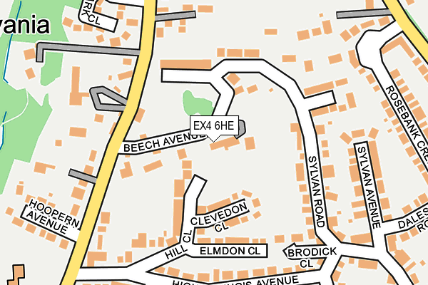 EX4 6HE map - OS OpenMap – Local (Ordnance Survey)