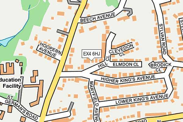 EX4 6HJ map - OS OpenMap – Local (Ordnance Survey)