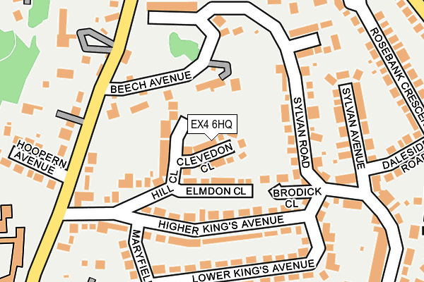 EX4 6HQ map - OS OpenMap – Local (Ordnance Survey)