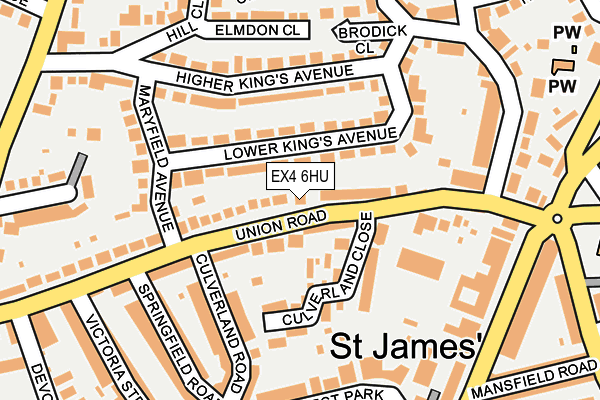 EX4 6HU map - OS OpenMap – Local (Ordnance Survey)