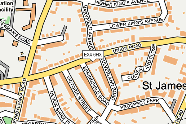 EX4 6HX map - OS OpenMap – Local (Ordnance Survey)