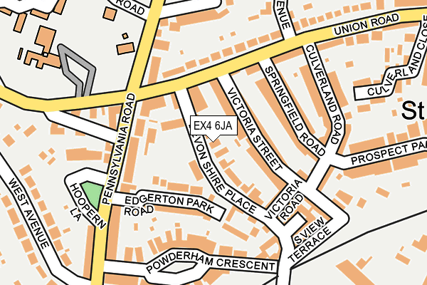 EX4 6JA map - OS OpenMap – Local (Ordnance Survey)