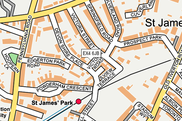 EX4 6JB map - OS OpenMap – Local (Ordnance Survey)