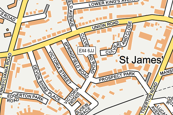 EX4 6JJ map - OS OpenMap – Local (Ordnance Survey)