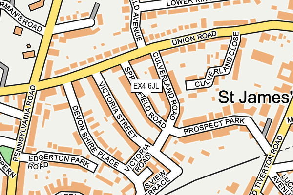 EX4 6JL map - OS OpenMap – Local (Ordnance Survey)