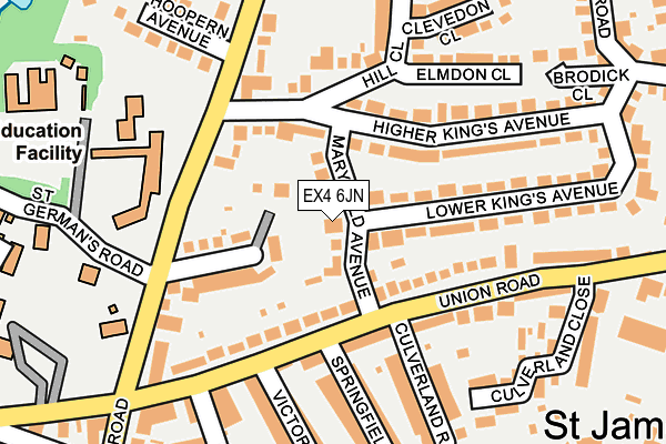 EX4 6JN map - OS OpenMap – Local (Ordnance Survey)