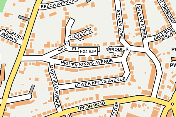 EX4 6JP map - OS OpenMap – Local (Ordnance Survey)