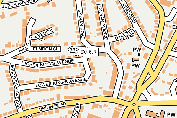 EX4 6JR map - OS OpenMap – Local (Ordnance Survey)