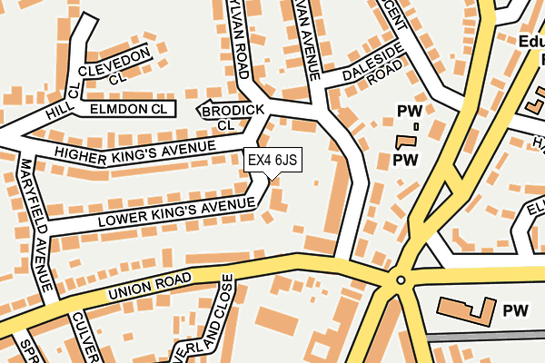 EX4 6JS map - OS OpenMap – Local (Ordnance Survey)