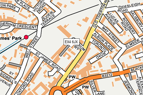 EX4 6JX map - OS OpenMap – Local (Ordnance Survey)