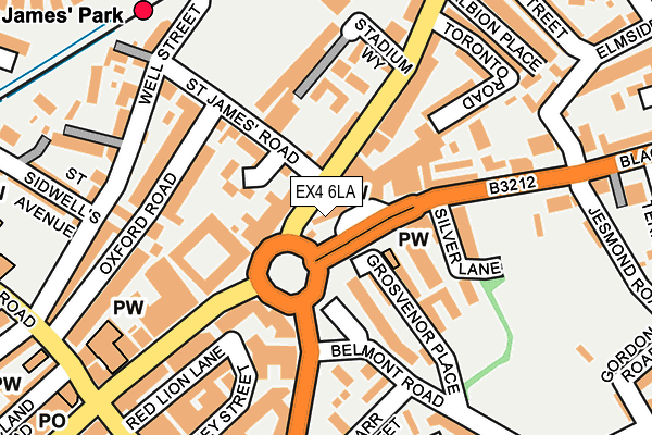 EX4 6LA map - OS OpenMap – Local (Ordnance Survey)
