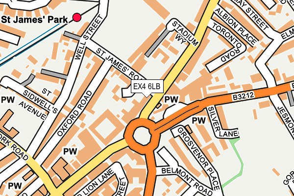 EX4 6LB map - OS OpenMap – Local (Ordnance Survey)