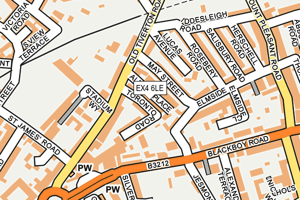 EX4 6LE map - OS OpenMap – Local (Ordnance Survey)
