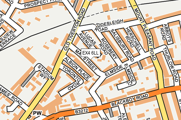 EX4 6LL map - OS OpenMap – Local (Ordnance Survey)