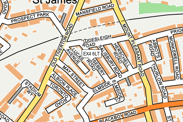 EX4 6LT map - OS OpenMap – Local (Ordnance Survey)