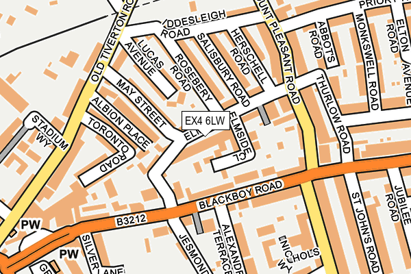 EX4 6LW map - OS OpenMap – Local (Ordnance Survey)