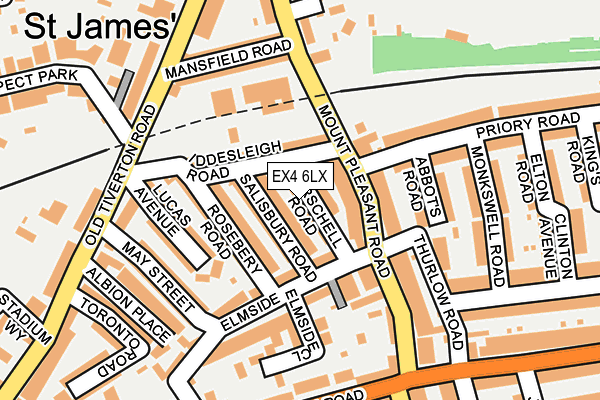 EX4 6LX map - OS OpenMap – Local (Ordnance Survey)