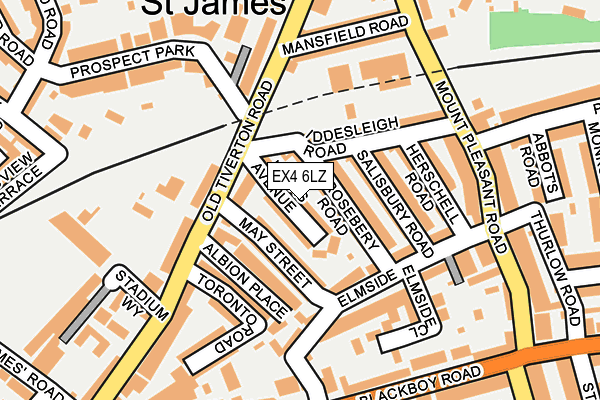 EX4 6LZ map - OS OpenMap – Local (Ordnance Survey)