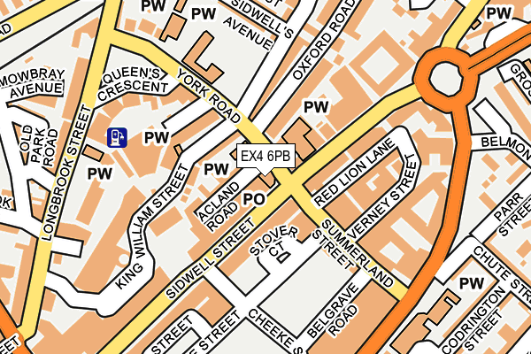 EX4 6PB map - OS OpenMap – Local (Ordnance Survey)