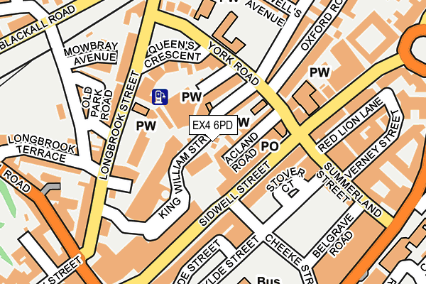 EX4 6PD map - OS OpenMap – Local (Ordnance Survey)
