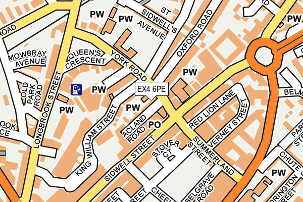 EX4 6PE map - OS OpenMap – Local (Ordnance Survey)