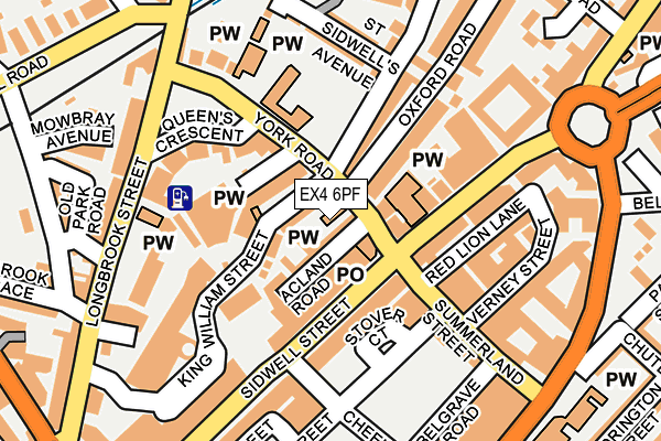 EX4 6PF map - OS OpenMap – Local (Ordnance Survey)