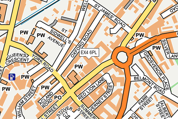 EX4 6PL map - OS OpenMap – Local (Ordnance Survey)