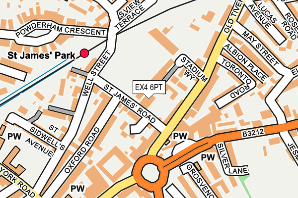 EX4 6PT map - OS OpenMap – Local (Ordnance Survey)