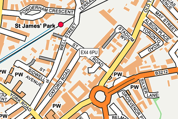 EX4 6PU map - OS OpenMap – Local (Ordnance Survey)