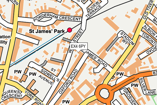 EX4 6PY map - OS OpenMap – Local (Ordnance Survey)