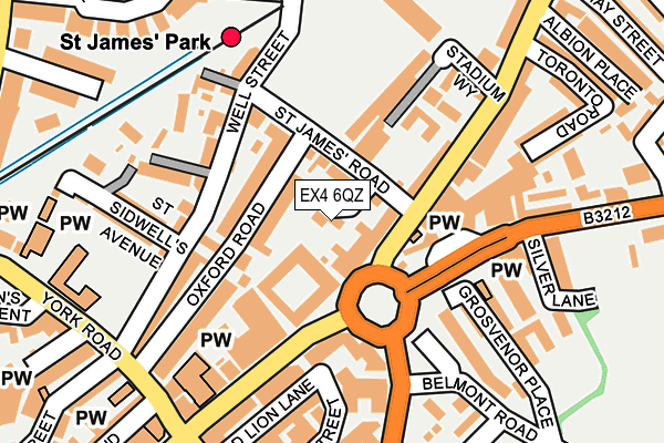 EX4 6QZ map - OS OpenMap – Local (Ordnance Survey)