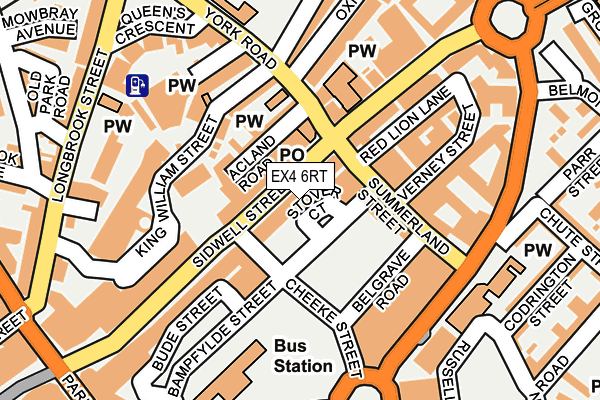 EX4 6RT map - OS OpenMap – Local (Ordnance Survey)
