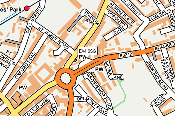 EX4 6SG map - OS OpenMap – Local (Ordnance Survey)