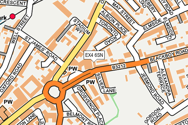 EX4 6SN map - OS OpenMap – Local (Ordnance Survey)