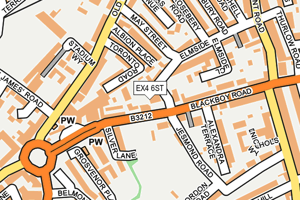 EX4 6ST map - OS OpenMap – Local (Ordnance Survey)