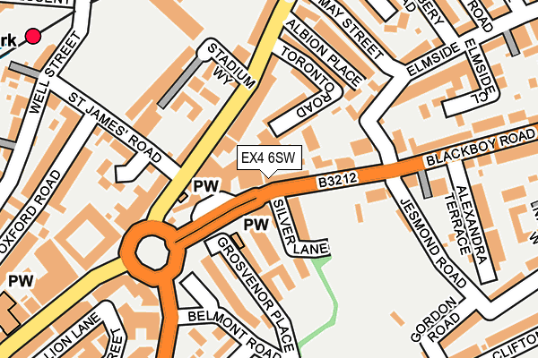 EX4 6SW map - OS OpenMap – Local (Ordnance Survey)